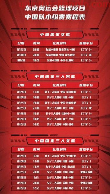 奥运会女篮中国队赛程表（奥运会女篮赛程安排）
