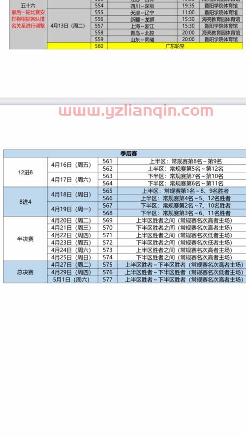 cba联赛赛程表（nba今日直播）